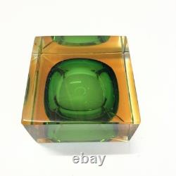 Vintage Flavio Poli Italian Murano Sommerso Art Glass Bowl Coin Dish Mid Century