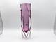 Vintage Formia Murano Faceted Vase Encased Purple / Pink Original Label