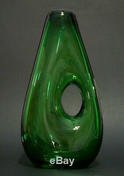Vintage Fulvio Bianconi Murano Art Glass Forato Vase For Venini Labeled