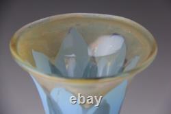 Vintage German Vera Walther Art Glass Vase 12 1/4 Signed