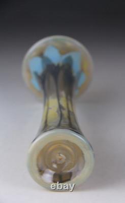 Vintage German Vera Walther Art Glass Vase 12 1/4 Signed