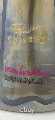 Vintage German Vera Walther Art Glass Vase 12 1/4 Signed