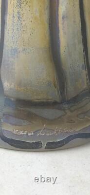 Vintage German Vera Walther Art Glass Vase 12 1/4 Signed