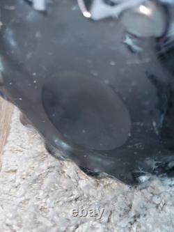 Vintage Hand Blown Murano Amethyst Ruffled Flame Rim Art Glass Vase 17 inches