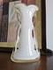 Vintage Hand Blown Polish Art Glass Shark Fin Vase Frosted White Glass 12