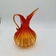 Vintage Hand Blown Art Glass Murano, Italy Pitcher Or Vase