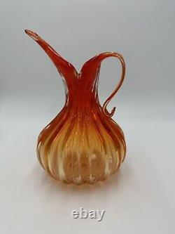 Vintage Hand blown Art Glass Murano, Italy Pitcher or Vase