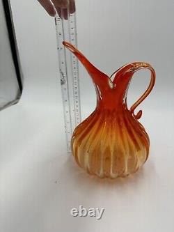 Vintage Hand blown Art Glass Murano, Italy Pitcher or Vase