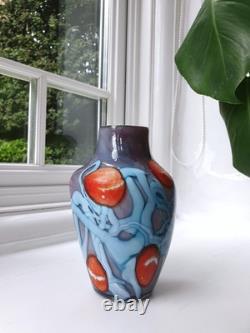 Vintage Handblown Vase Double Contrast Unique Not Signed