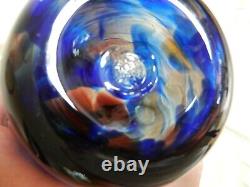 Vintage Hartley Wood vase with multi-coloured swirls Stamped H1892-1992W