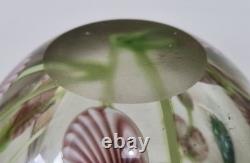 Vintage Heavy Studio Art Glass Vase Floral Design