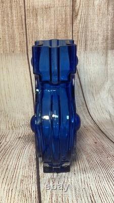 Vintage Helena Tynell Riihimaen Lasi Blue Aitanlukko / Padlock Glass Vase #1653