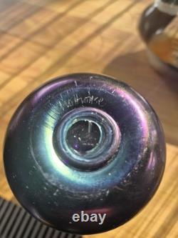 Vintage Iridescent Studio Art Glass Vase