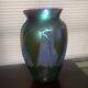 Vintage John Barber Handblown Iridescent Art Glass Vase, Signed & Dated 14.5