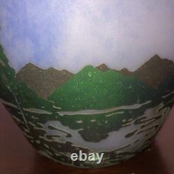 Vintage John Barber Handblown Iridescent Art Glass Vase, Signed & Dated 14.5