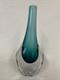 Vintage Josef Schott Smalandshyyan Swedish Aqua Art Glass Vase 1950