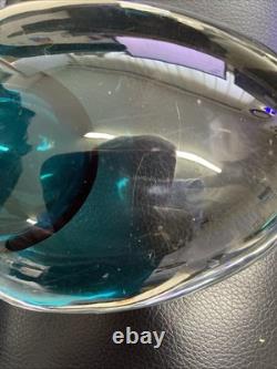 Vintage Josef Schott Smalandshyyan Swedish Aqua Art Glass Vase 1950