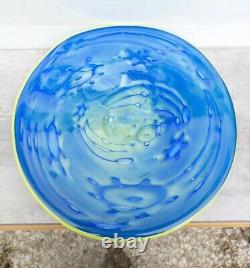 Vintage Kosta Boda Martti Rytkonen Oceanica Footed Centerpiece Plate Art Glass