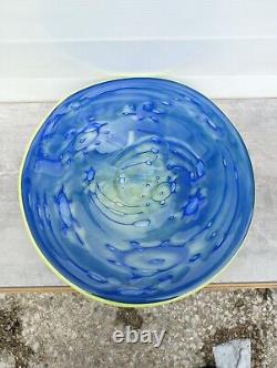 Vintage Kosta Boda Martti Rytkonen Oceanica Footed Centerpiece Plate Art Glass