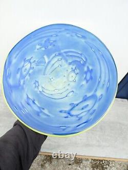 Vintage Kosta Boda Martti Rytkonen Oceanica Footed Centerpiece Plate Art Glass