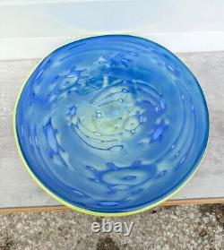 Vintage Kosta Boda Martti Rytkonen Oceanica Footed Centerpiece Plate Art Glass