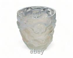 Vintage Lalique/Sabino Style Frosted Glass Cherub Putti Vase 2 of 2 9.5