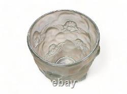 Vintage Lalique/Sabino Style Frosted Glass Cherub Putti Vase 2 of 2 9.5