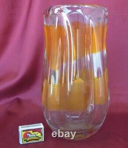 Vintage Large Heavy Italian Murano Crystal Glass Vase