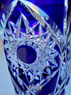 Vintage, Luxurious, Bohemian, 8, 2kg, Cobalt Blue, Hand Cut Crystal Glass Vase