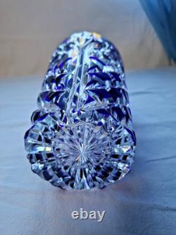 Vintage, Luxurious, Bohemian, 8, 2kg, Cobalt Blue, Hand Cut Crystal Glass Vase
