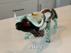 Vintage MCM Italian Murano Art Glass Decorative Bull Figurine Sculpture