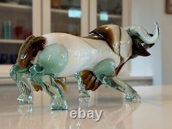 Vintage MCM Italian Murano Art Glass Decorative Bull Figurine Sculpture