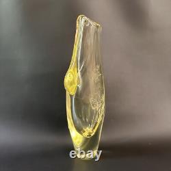 Vintage MID Century Miloslav Klinger Czech 24cm Tall Etched Art Glass Vase