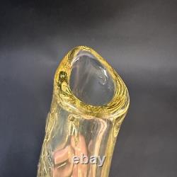 Vintage MID Century Miloslav Klinger Czech 24cm Tall Etched Art Glass Vase