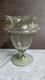 Vintage Murano Art Glass Vase/amphora Clear-green W 24k Gold Leaf