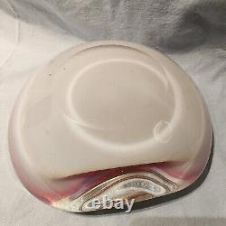 Vintage MURANO MID CENTURY Opalescent Pink Art Glass Sculpture Ashtray