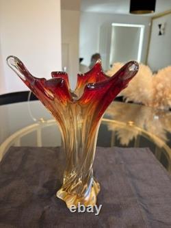Vintage MURANO TWISTED VASE Fratelli Toso Art Glass Handblown 10.5 High Italy