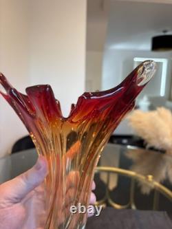 Vintage MURANO TWISTED VASE Fratelli Toso Art Glass Handblown 10.5 High Italy