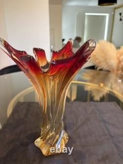 Vintage MURANO TWISTED VASE Fratelli Toso Art Glass Handblown 10.5 High Italy