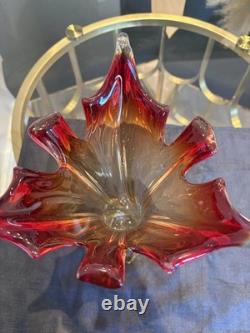 Vintage MURANO TWISTED VASE Fratelli Toso Art Glass Handblown 10.5 High Italy