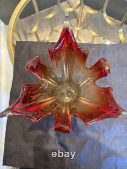 Vintage MURANO TWISTED VASE Fratelli Toso Art Glass Handblown 10.5 High Italy