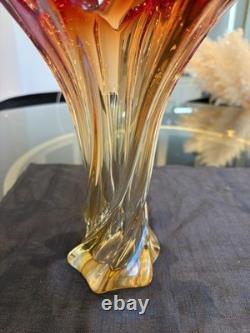 Vintage MURANO TWISTED VASE Fratelli Toso Art Glass Handblown 10.5 High Italy
