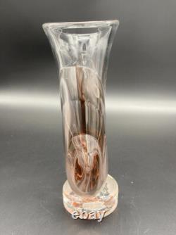Vintage Michael Shearer Art Glass Vase Hand Blown -Signed & Dated 1986 +9 1/4
