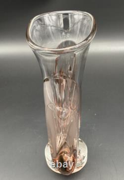Vintage Michael Shearer Art Glass Vase Hand Blown -Signed & Dated 1986 +9 1/4