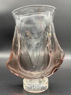 Vintage Michael Shearer Art Glass Vase Hand Blown -Signed & Dated 1986 +9 1/4