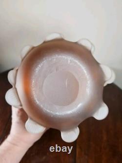 Vintage Mid Century Italian Art Glass Satin Corroso Pulled Vase