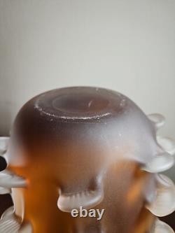 Vintage Mid Century Italian Art Glass Satin Corroso Pulled Vase