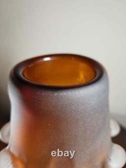 Vintage Mid Century Italian Art Glass Satin Corroso Pulled Vase