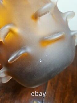 Vintage Mid Century Italian Art Glass Satin Corroso Pulled Vase