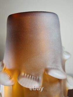 Vintage Mid Century Italian Art Glass Satin Corroso Pulled Vase